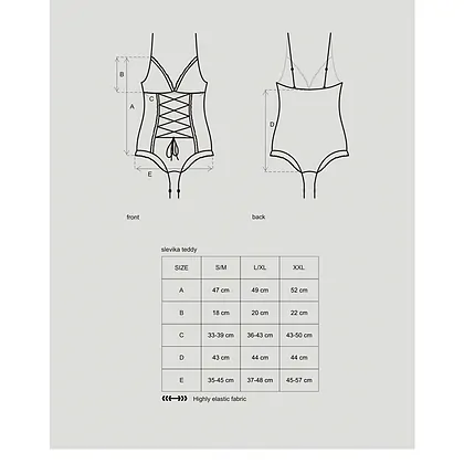 Bodysuit Cu Model Obsessive Slevika Negru 2XL
