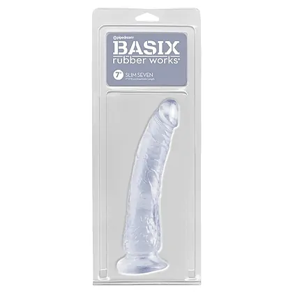Dildo Slim 7 Inch with Suction Cup Transparent