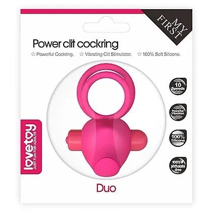 Inel Pentru Penis Power Clitoris Duo Roz