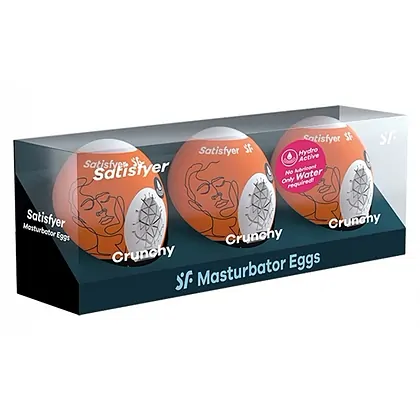 Satisfyer Masturbator Egg 3er Set Chrunchy Portocaliu