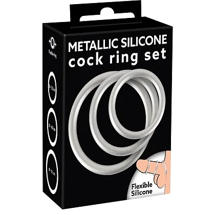 Set Inele Penis Metallic Argintiu
