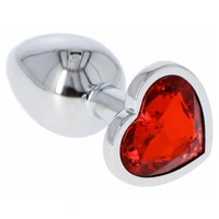 Anal Plug Heart Jewel Plug Small Roșu