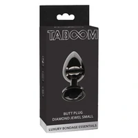 Anal Plug with Diamond Jewel Small Negru