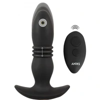 ANOS Plug Anal Vibrator Thrusting — 10 Vibraţii, 6 Împingeri Negru