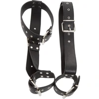 Bad Kitty Set Guler + Cătușe Reglabile Mâini Talie Negru