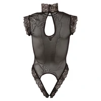 Body Abierta Fină Sâni Decupați Negru XL