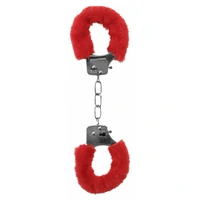 Cătușe Pleasure Handcuffs Furry Roșu