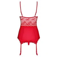 Corset Cu Portjartier Obsessive Lovica Roșu L-XL