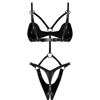 Crotchless Body Dame Controle Negru S-L