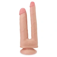 Dildo Dublu Cu Ventuză Skinlike Soft