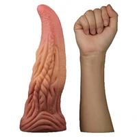 Dildo În Formă De Limbă Platinum 25cm – Strat Dublu Maro