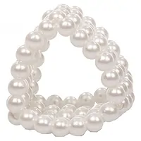 Inel Pearl Stroker Beads Small Alb