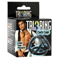 Inel Pentru Penis Tri3Ring Penis Cage Negru