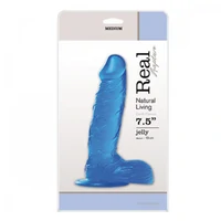 Dildo Jelly cu Ventuză 19 cm Albastru Realist Toyz4Lovers