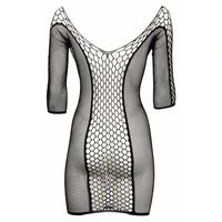 Le Desir Duo Net Sleeved Mini Dress Negru S-L
