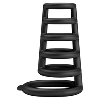 Pretty Love Rodrigo – Inel Erecție silicon, 6 Inele Negru