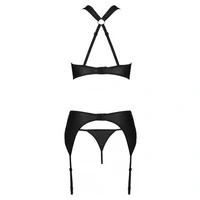 Set Din Piele Passion Amanda Negru L-XL
