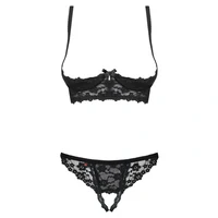 Set Fără Cupe Obsessive Letica Negru L-XL