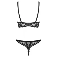 Set Fără Cupe Obsessive Letica Negru L-XL