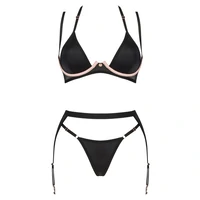 Set Obsessive 3 Piese Selinne Negru XL-2XL