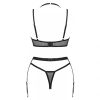 Set Obsessive 3 Piese Selinne Negru XL-2XL