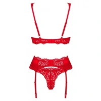 Set Obsessive Amor Cherris 3 Piese Roșu L-XL