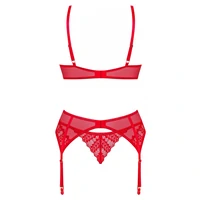 Set Obsessive Ingridia 3 Piese Roșu XL-2XL