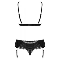 Set Obsessive Maderris 3 Piese Negru XL-2XL