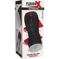 Vibrating Twin Turbo Masturbator Negru