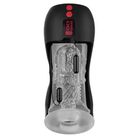 Vibrating Twin Turbo Masturbator Negru