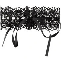 Zgardă Choker Rhinestones Negru