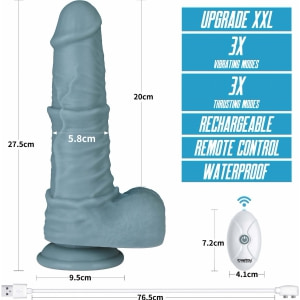 Vibrator Realist Lovetoy Nature Layer 3 Moduri Reîncărcabil Gri