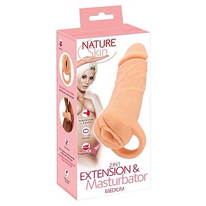 Extensie 2în1 Nature Skin MEDIUM +3 cm, TPE pe SexLab