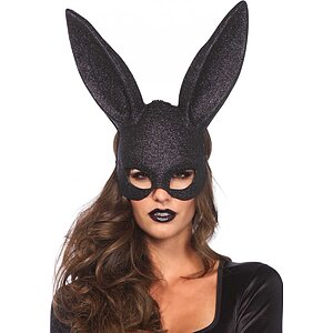 Mască Glitter Masquerade Rabbit Negru pe SexLab