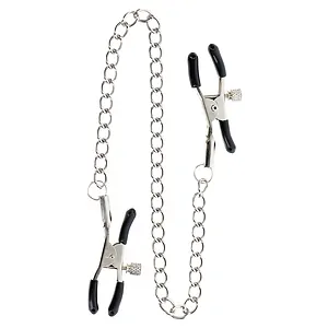 Adjustable Clamps with Chain Argintiu pe SexLab