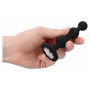 Anal Plug Beaded Diamond Negru