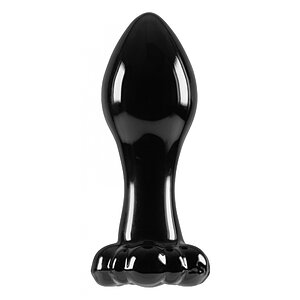 Anal Plug Crystal Flower Negru pe SexLab