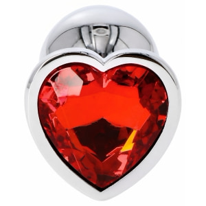 Anal Plug Heart Jewel Plug Small Roșu