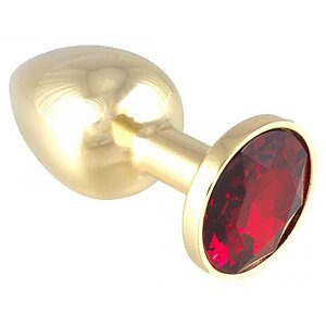 Anal Plug Metal With Crystal Auriu pe SexLab