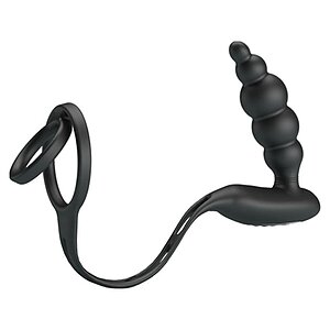 Anal Plug Pretty Love Vibration Penis Sleeve III Negru pe SexLab