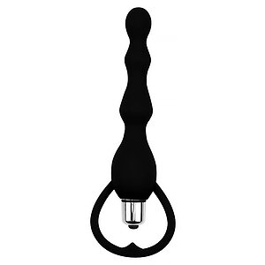 Anal Plug Tail Power Beads Negru pe SexLab