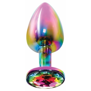 Plug Anal Mic Cu Bijuterie Curcubeu Plug Anal Din Aluminiu Cu Bijuterie