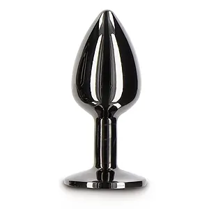 Anal Plug with Diamond Jewel Small Negru pe SexLab