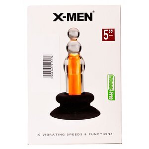 Anal Plug X-MEN 10 Speeds Vibrating Beaded Galben