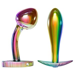 ANOS Set 2 Pluguri Anale Metalice curcubeu, Greutate Optimă Multicolor pe SexLab