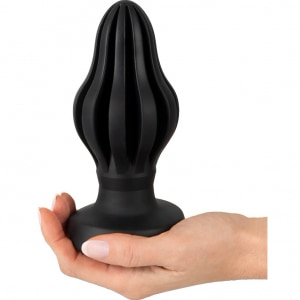 ANOS Super Soft Plug Anal 7 cm — Ventuză, Fixare Hands-free Negru