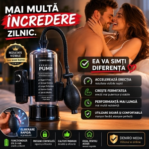 Pompă Penis Power Pump cu Vibrații pentru Mărire Negru