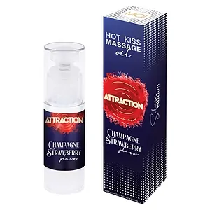 Ulei Masaj Pentru Preludiu Si Contact Oral Ulei Masaj Sarutabil Sampanie Si Capsuni 50 Ml