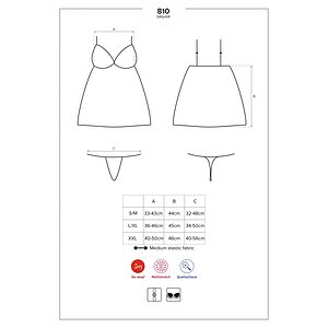 Babydoll Obsessive 810-BAB-1 Negru S-M