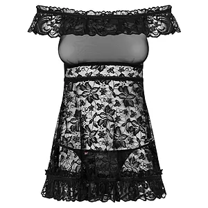 Babydoll Dress Obsessive Flores Negru Babydoll Dress Obsessive Flores Negru pe SexLab